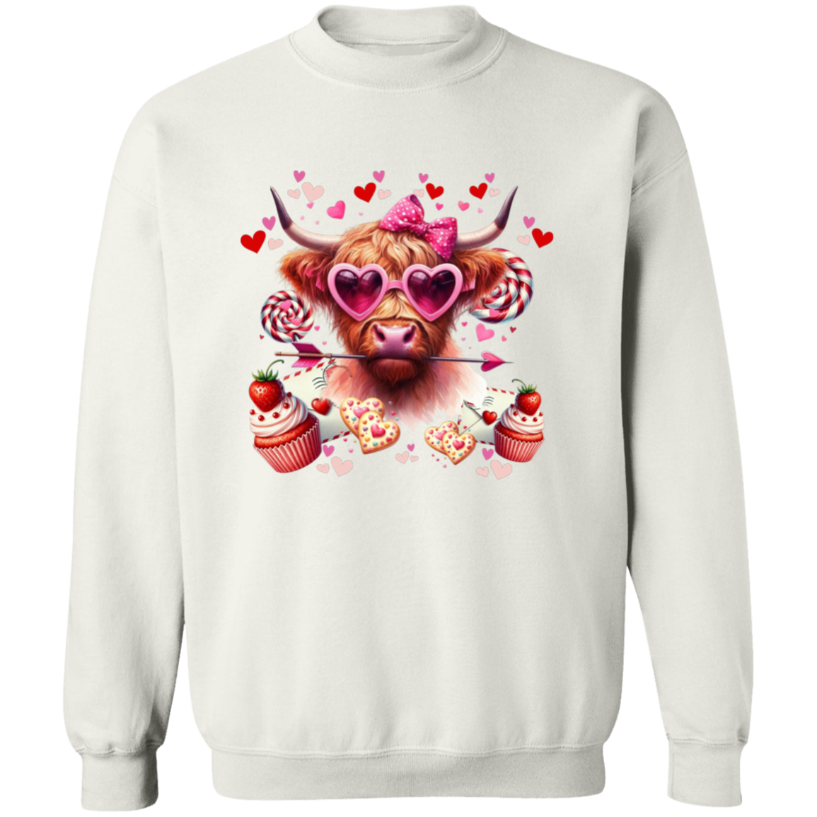 Valentine's Highland Love Cow Sweatshirt