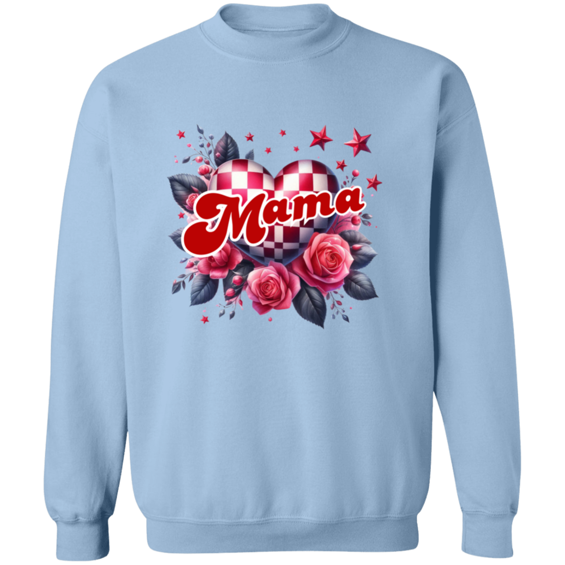 Mama Heart Checkered Sweatshirt