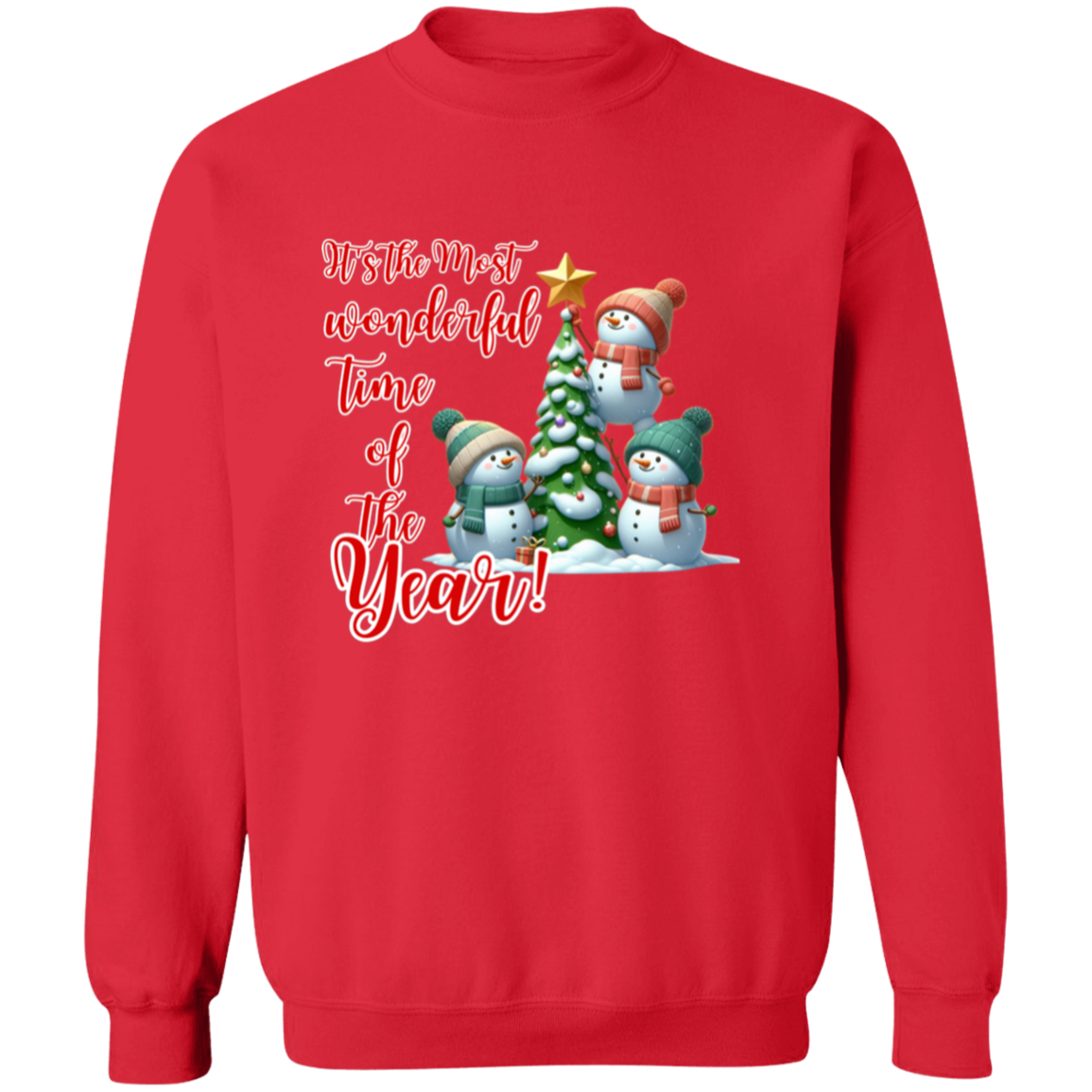 Teamwork Makes The Dream Work Funny Snowman Christmas Pullover Sweatshirt