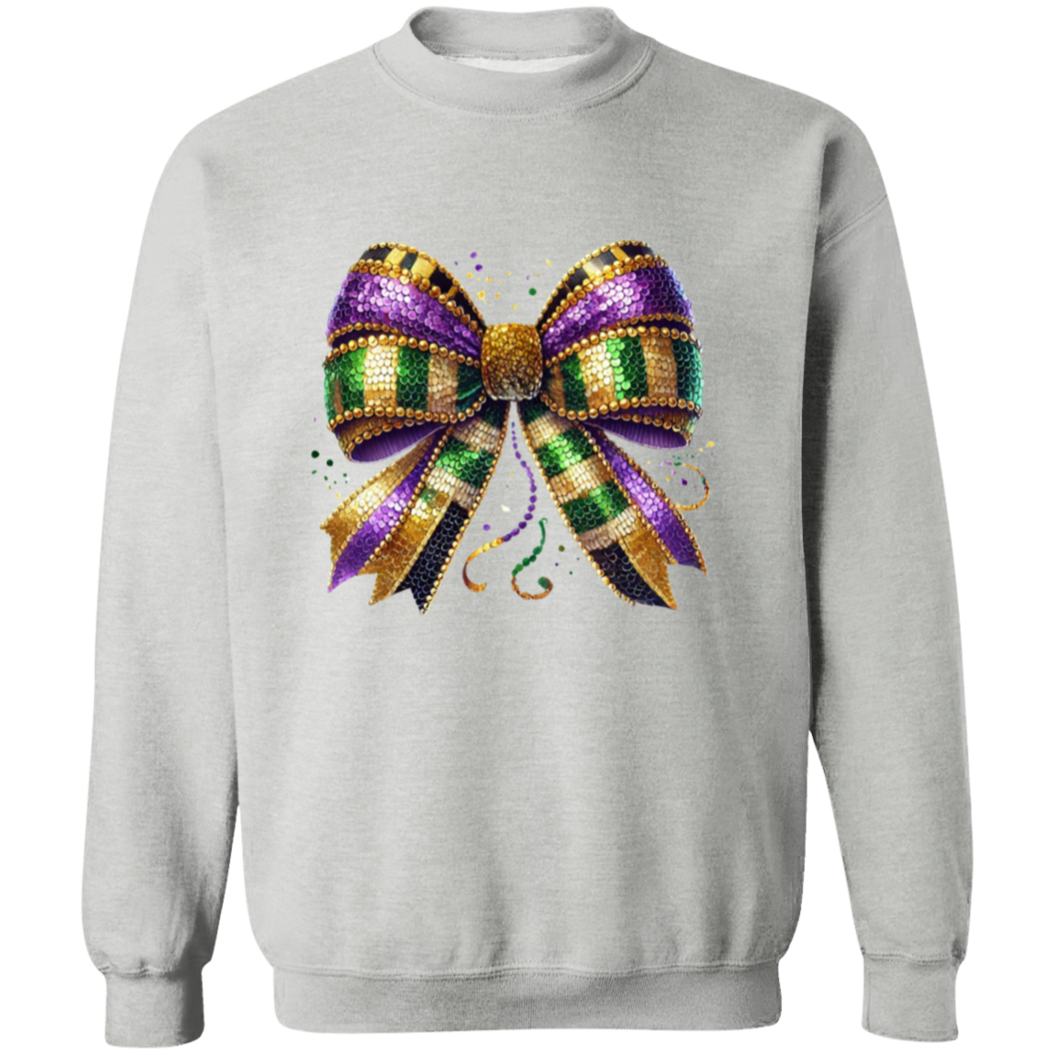 Purple, Green and Gold Beads Mardi Gras Sweatshirt