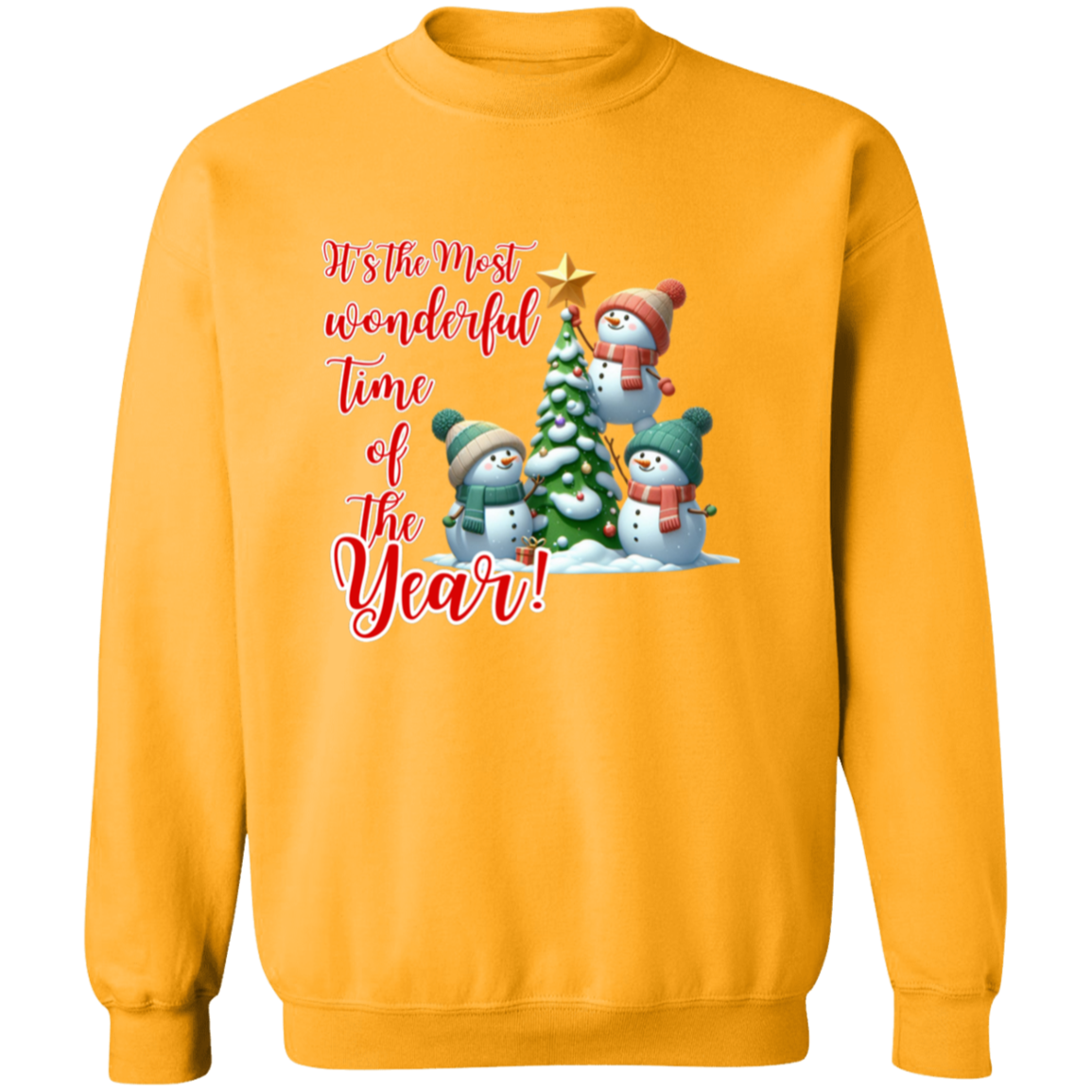 Teamwork Makes The Dream Work Funny Snowman Christmas Pullover Sweatshirt