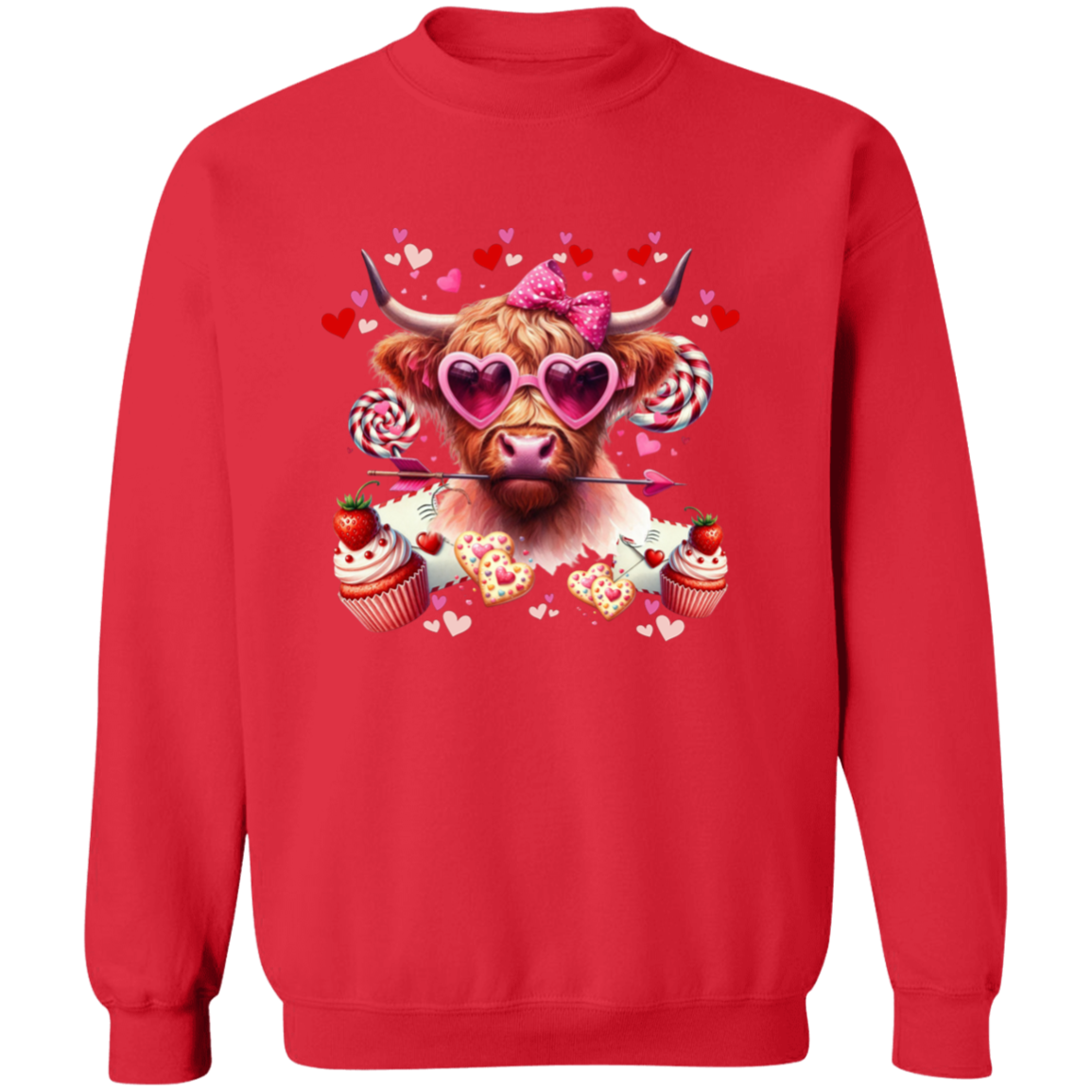 Valentine's Highland Love Cow Sweatshirt