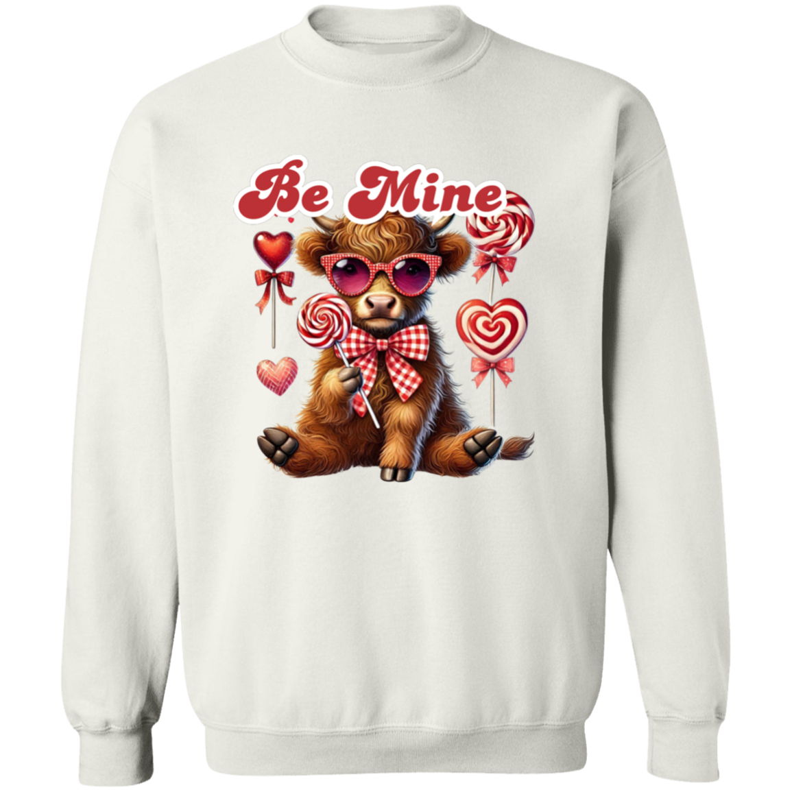 Be Mine Highland Cow Valentine's Day Sweatshirt