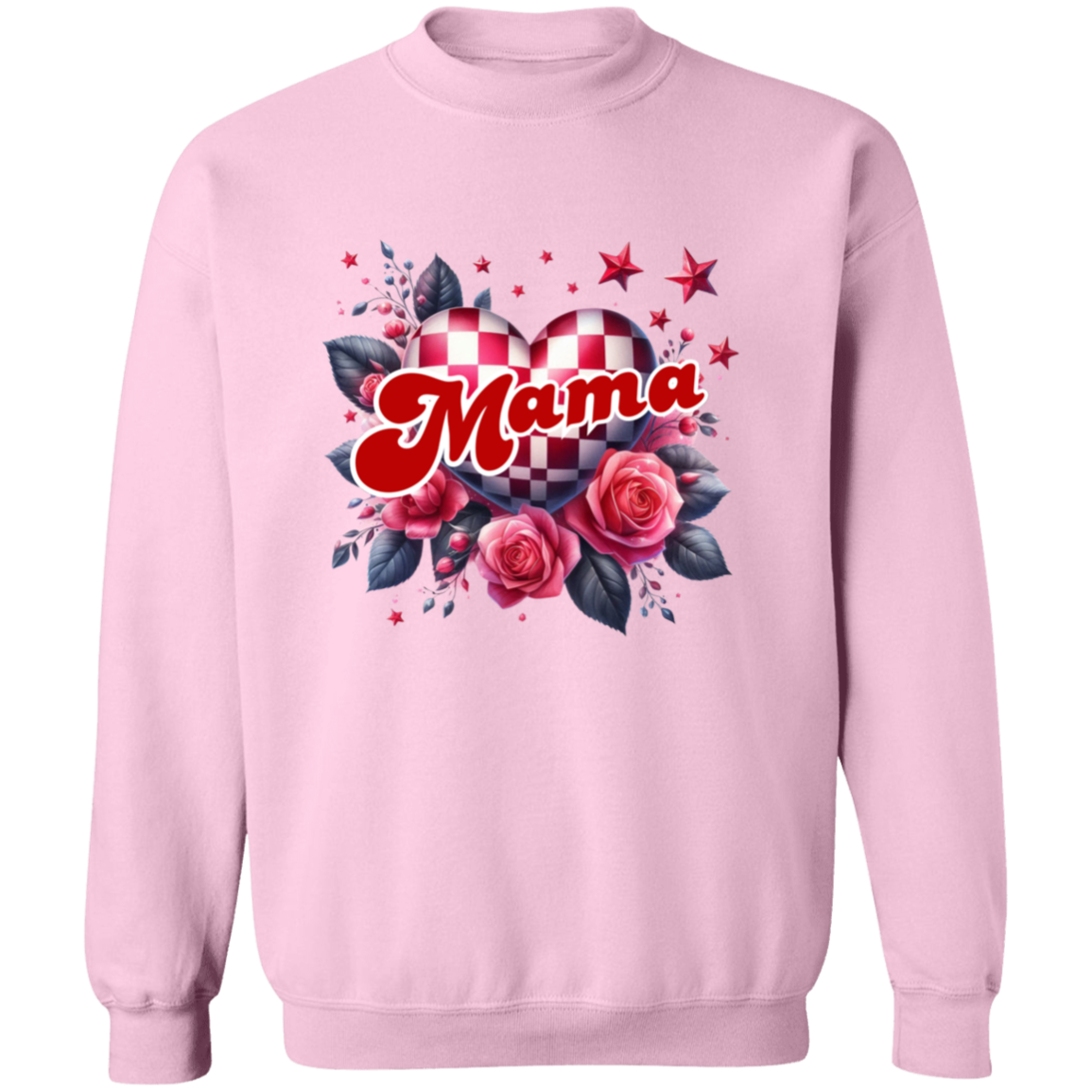 Mama Heart Checkered Sweatshirt