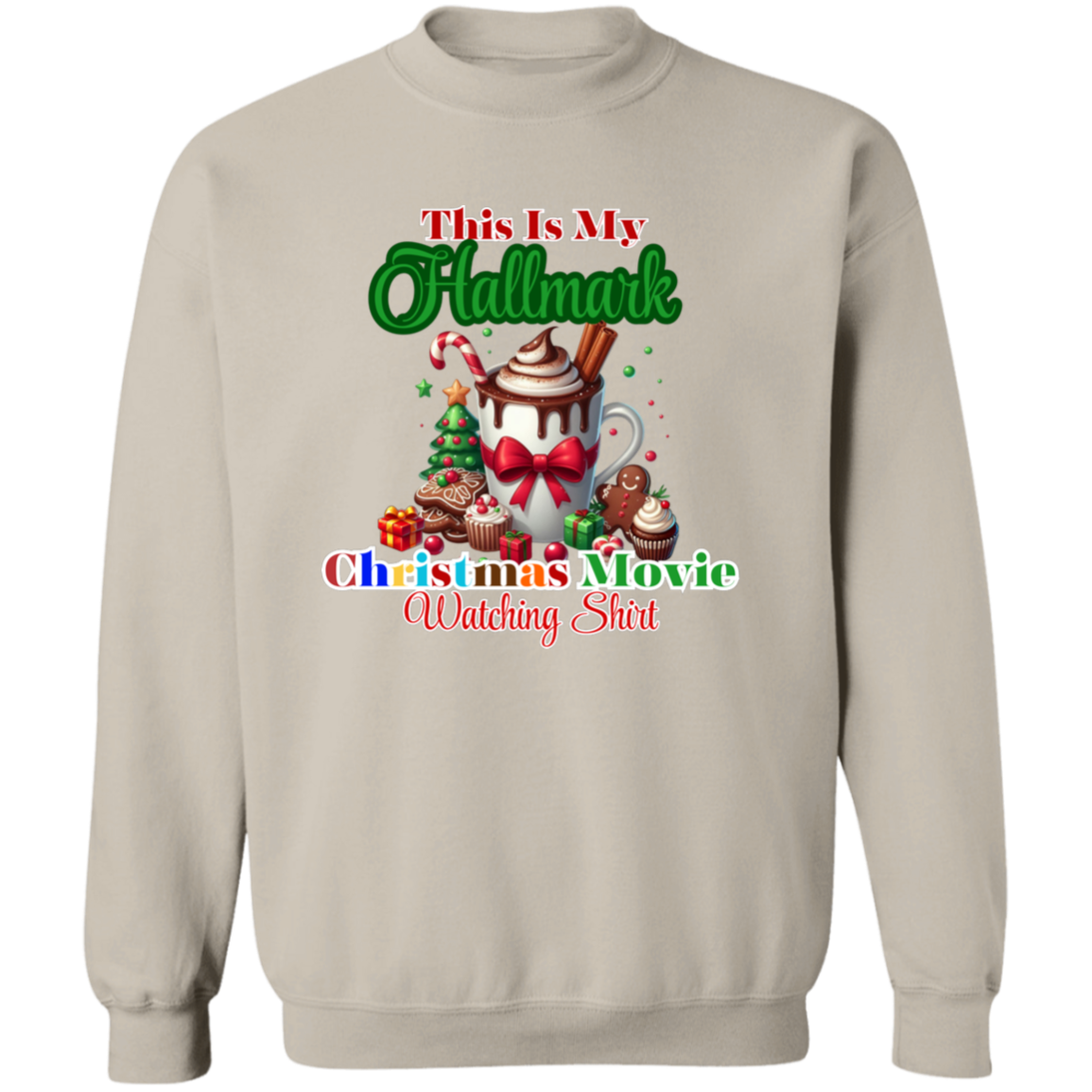 Christmas Movie Watching Crewneck Pullover Sweatshirt