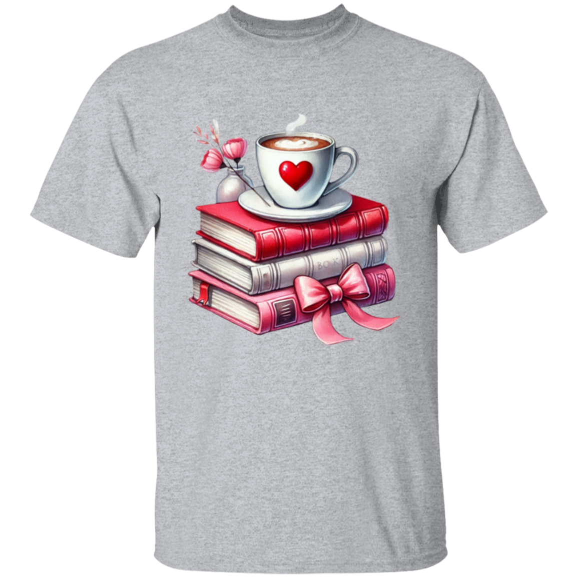 Book Lover Coffee Addict Valentine's T-Shirt