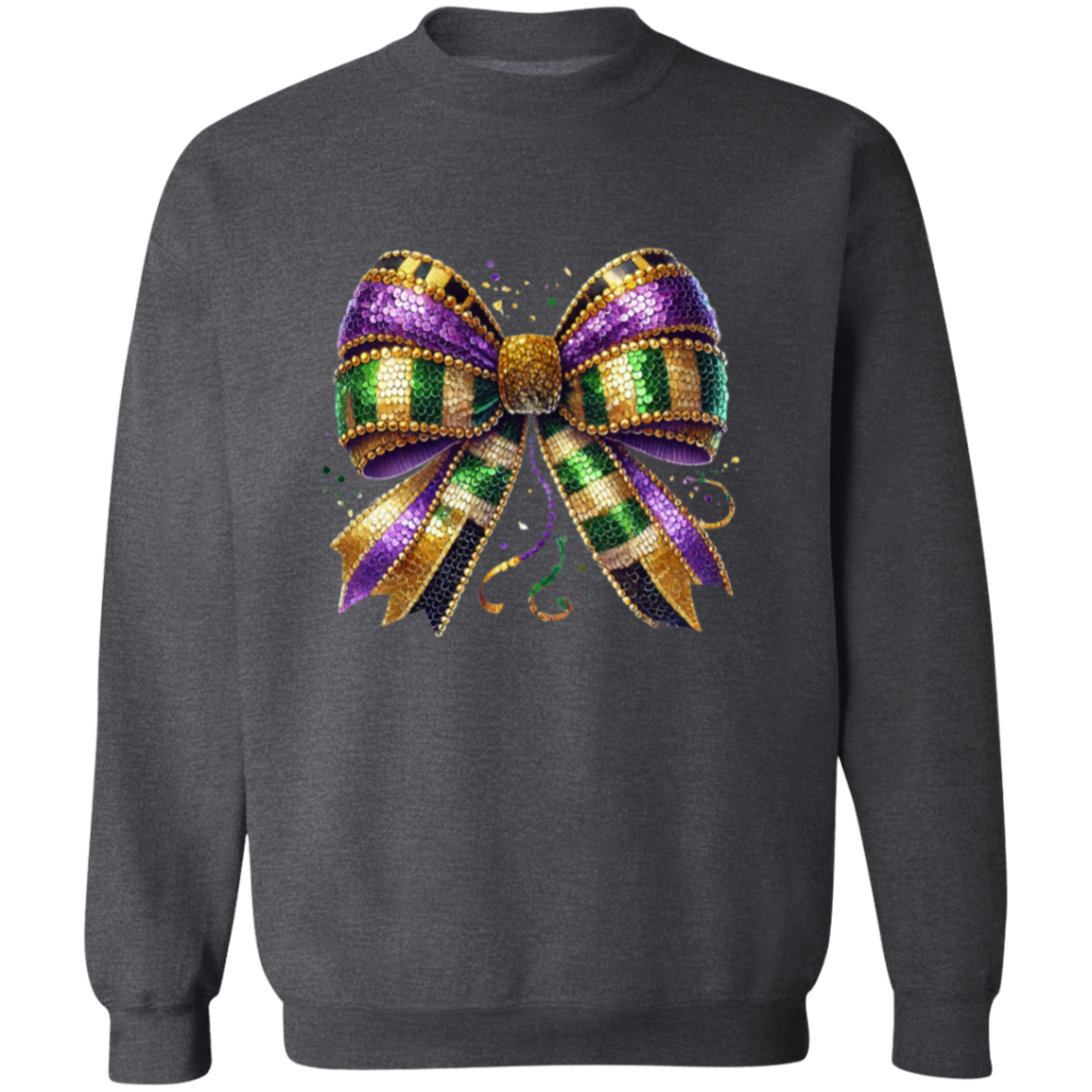 Purple, Green and Gold Beads Mardi Gras Sweatshirt