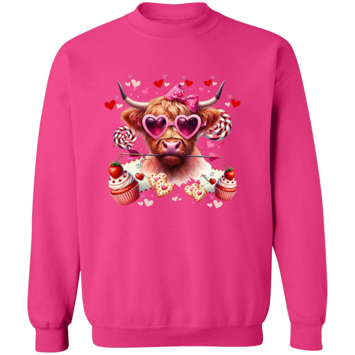 Valentine's Highland Love Cow Sweatshirt