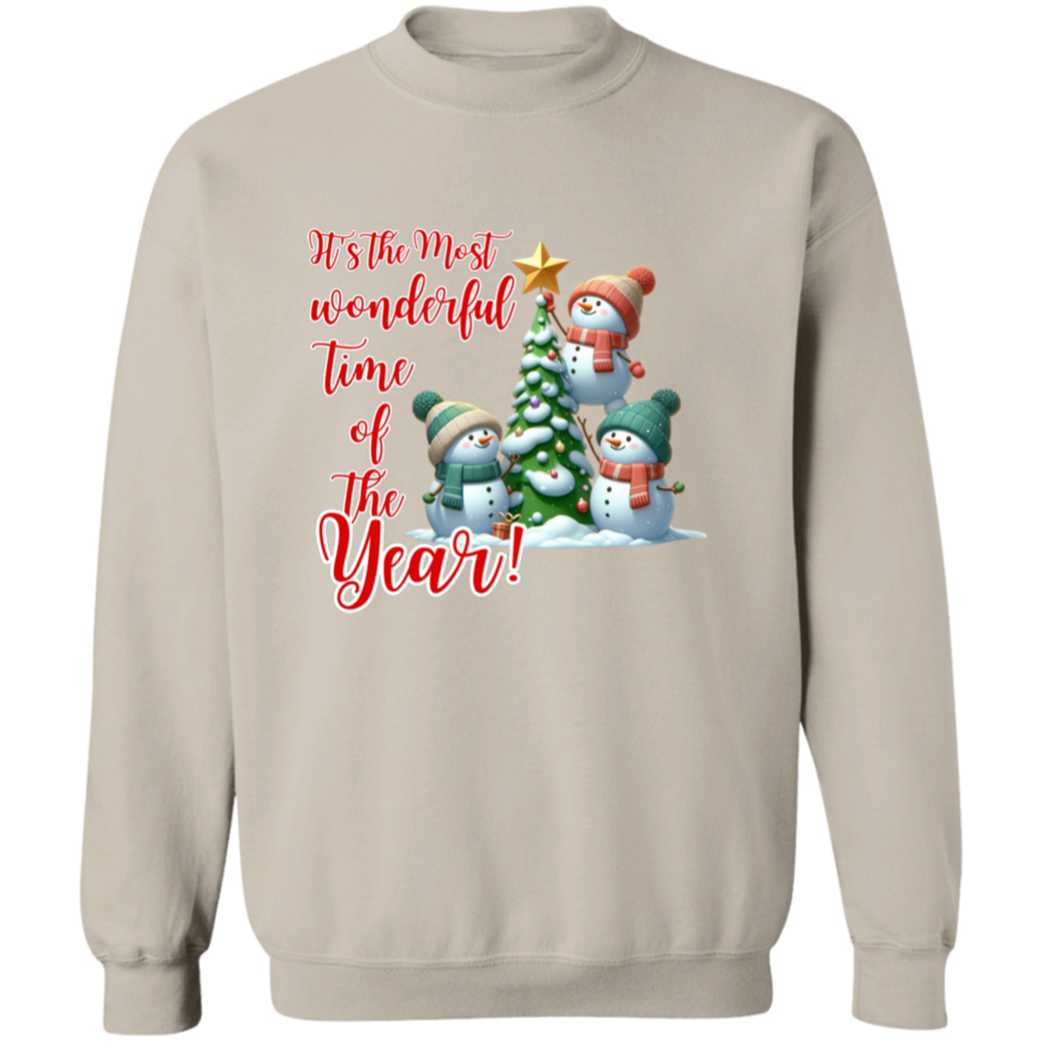 Teamwork Makes The Dream Work Funny Snowman Christmas Pullover Sweatshirt