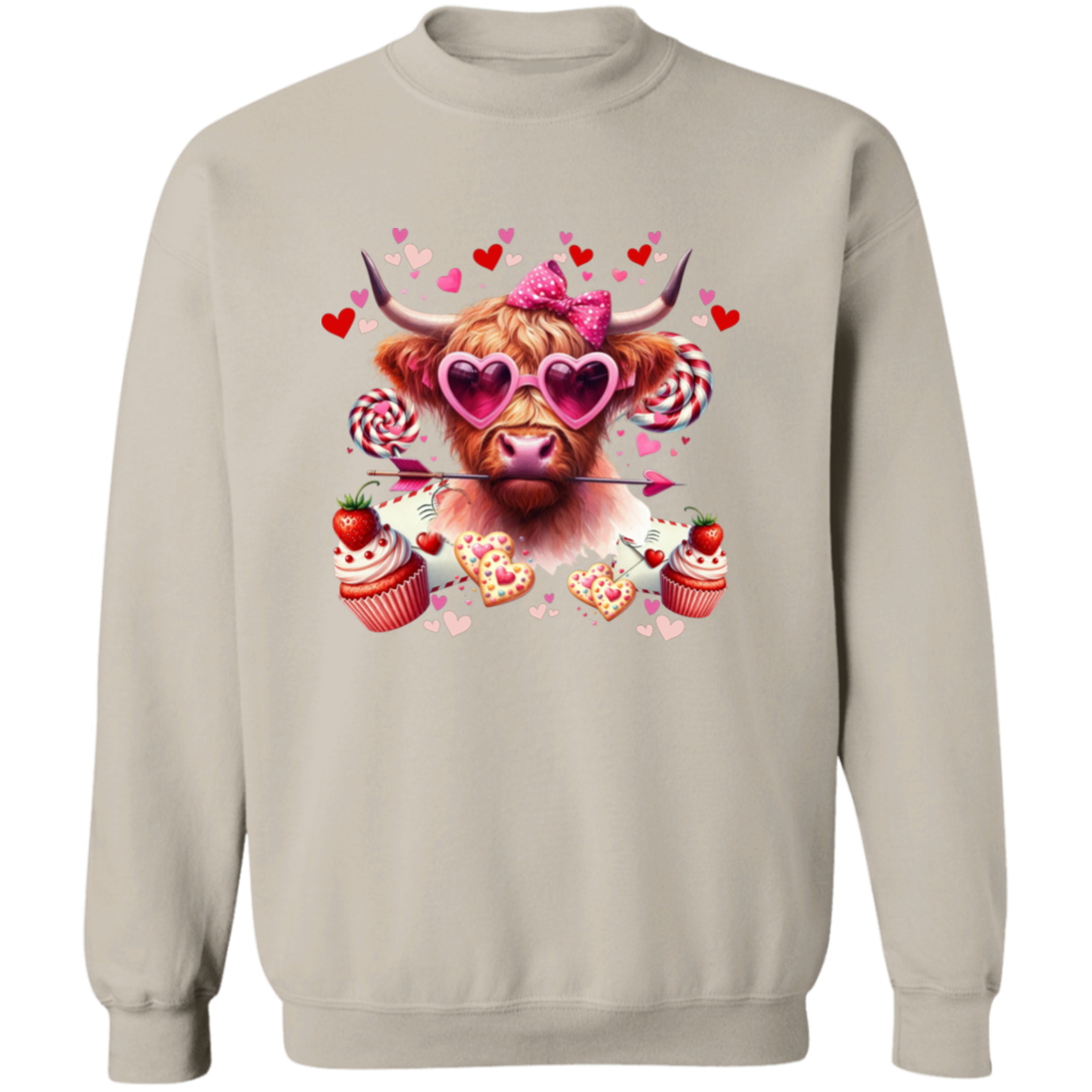 Valentine's Highland Love Cow Sweatshirt