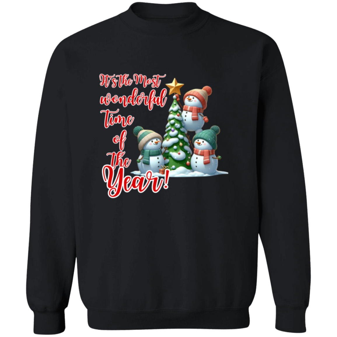 Teamwork Makes The Dream Work Funny Snowman Christmas Pullover Sweatshirt