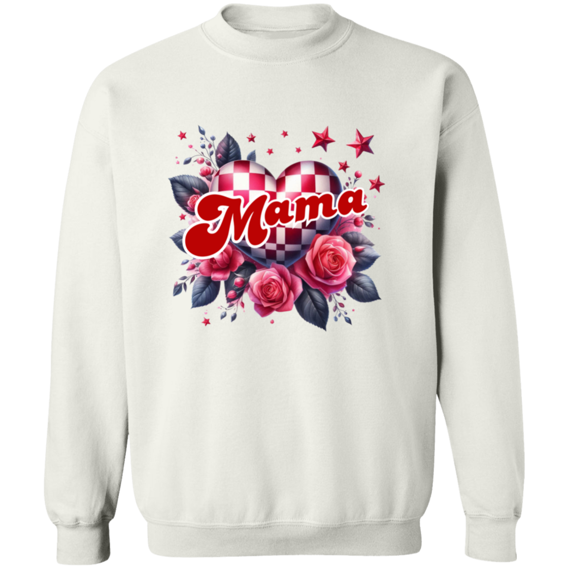 Mama Heart Checkered Sweatshirt