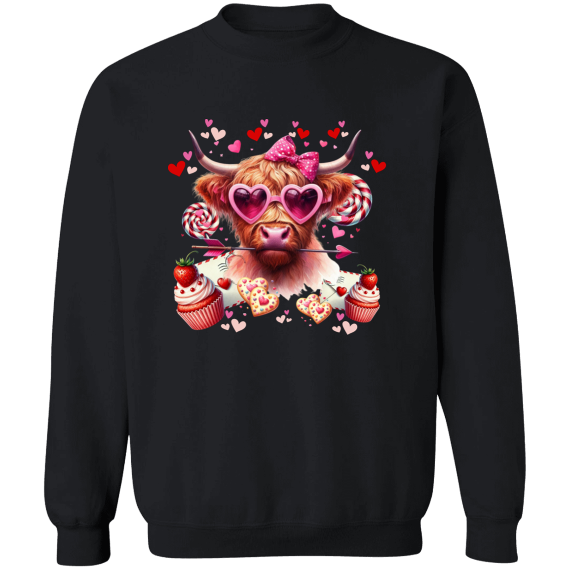 Valentine's Highland Love Cow Sweatshirt