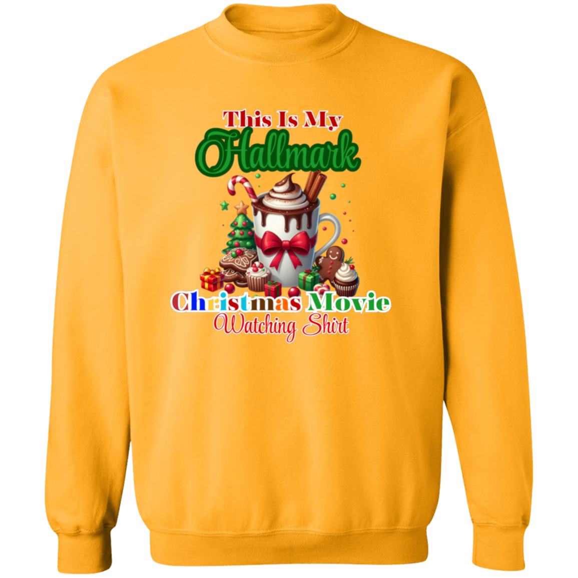 Christmas Movie Watching Crewneck Pullover Sweatshirt