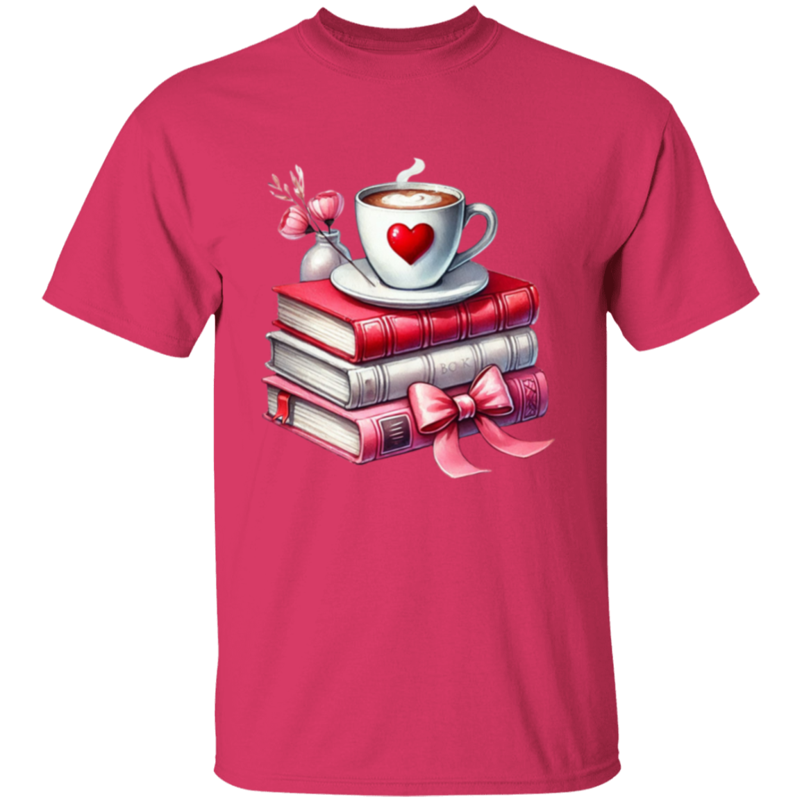 Book Lover Coffee Addict Valentine's T-Shirt