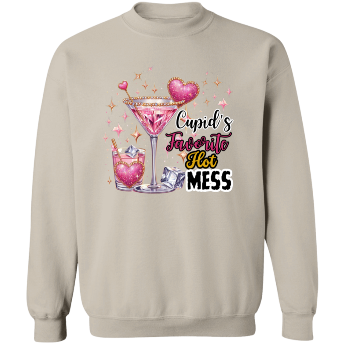 Cupid's Favorite Hot Mess Funny Valentine's Sweatshirt