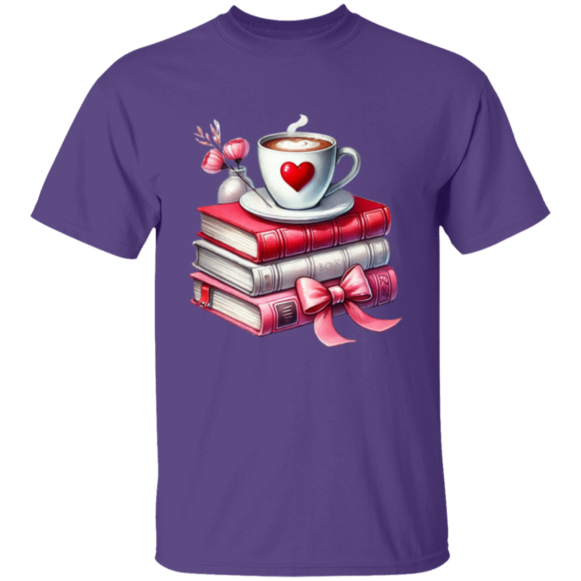 Book Lover Coffee Addict Valentine's T-Shirt