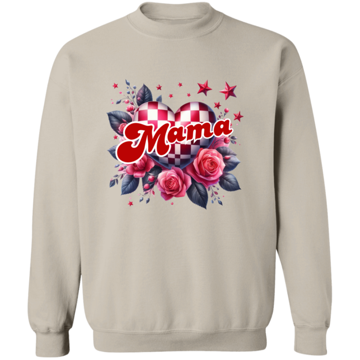Mama Heart Checkered Sweatshirt