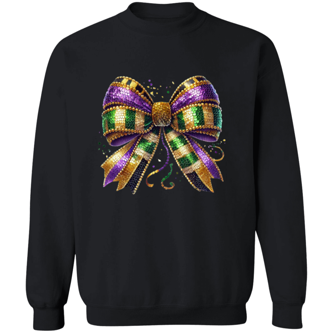 Purple, Green and Gold Beads Mardi Gras Sweatshirt