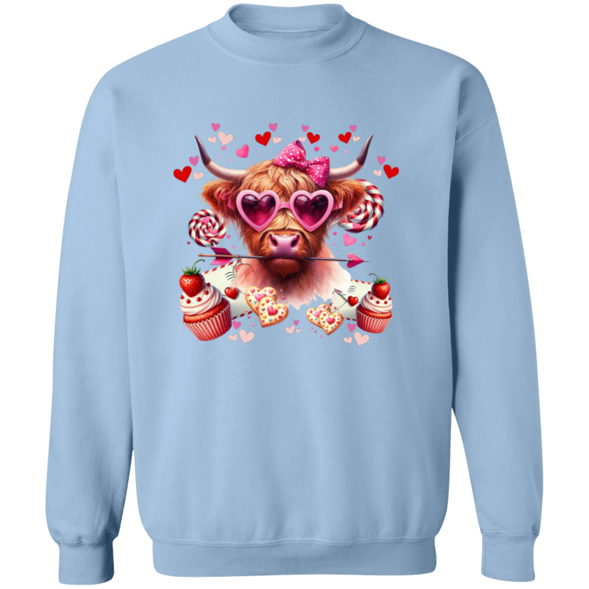 Valentine's Highland Love Cow Sweatshirt