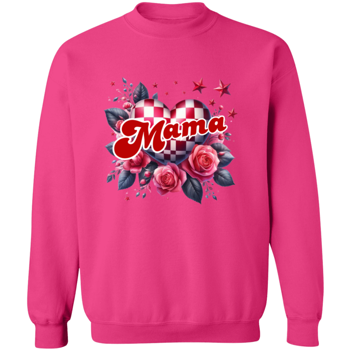 Mama Heart Checkered Sweatshirt