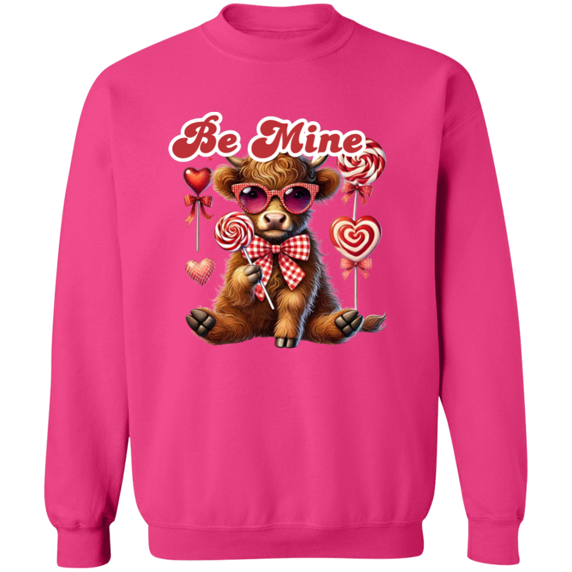 Be Mine Highland Cow Valentine's Day Sweatshirt