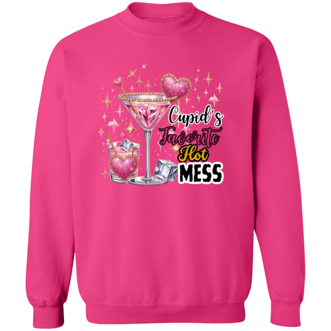 Cupid's Favorite Hot Mess Funny Valentine's Sweatshirt
