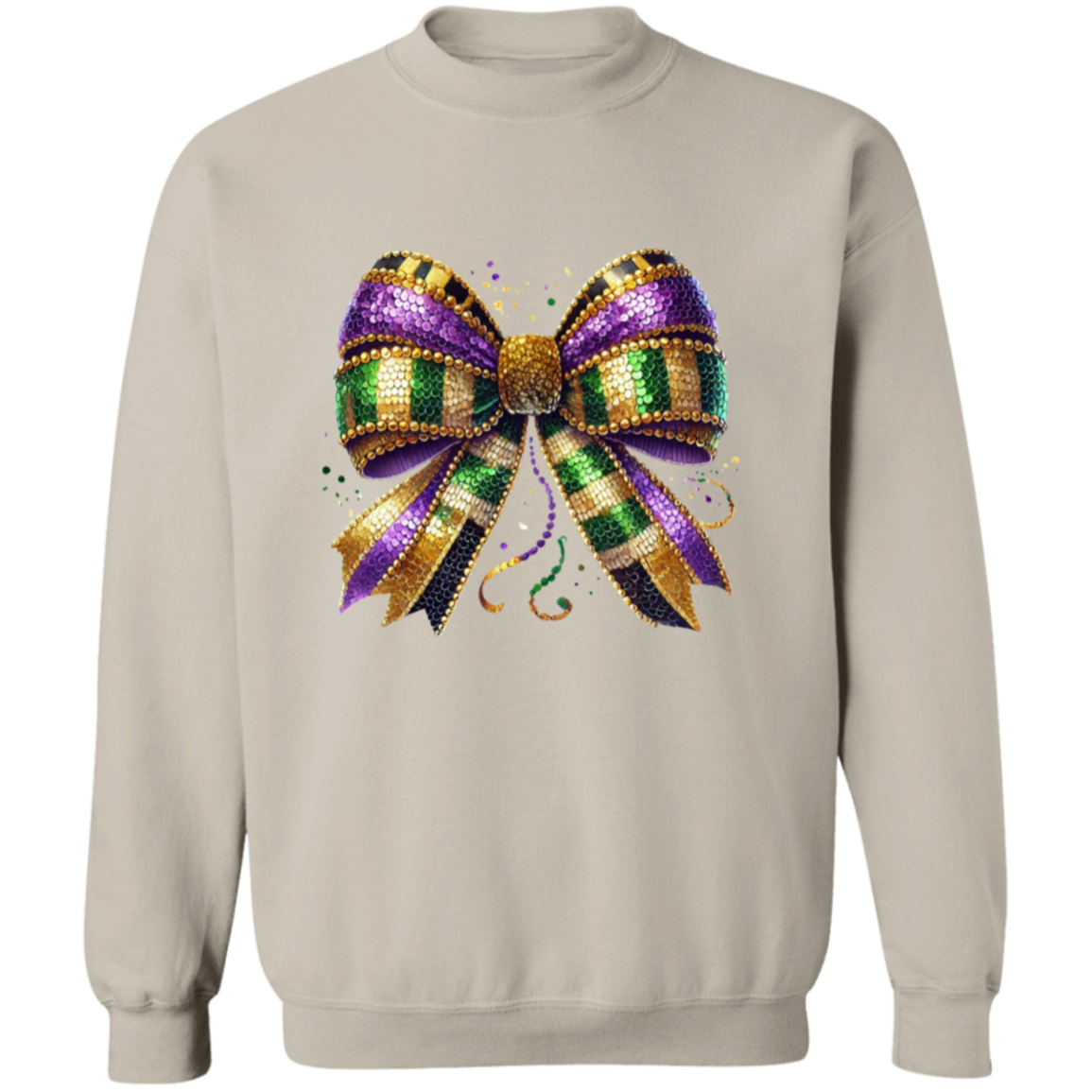 Purple, Green and Gold Beads Mardi Gras Sweatshirt