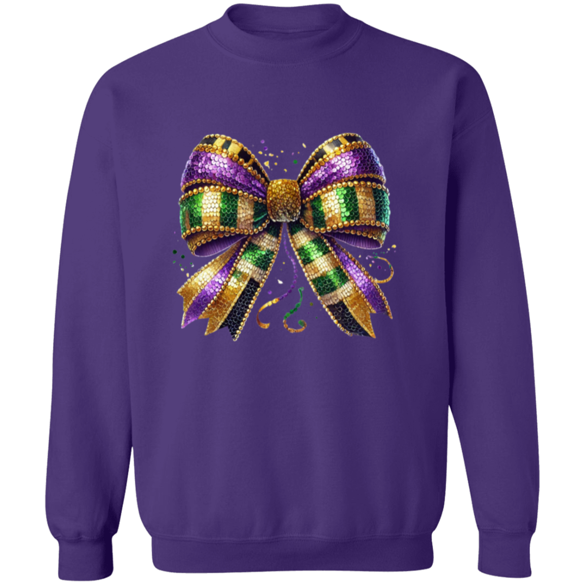 Purple, Green and Gold Beads Mardi Gras Sweatshirt