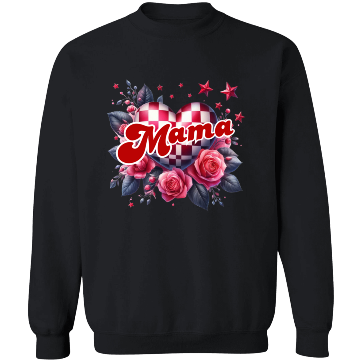 Mama Heart Checkered Sweatshirt