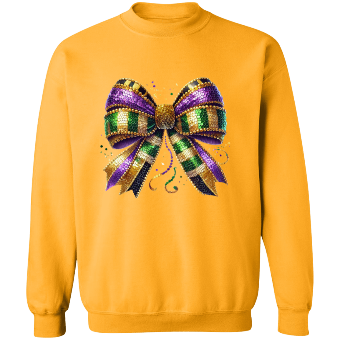 Purple, Green and Gold Beads Mardi Gras Sweatshirt