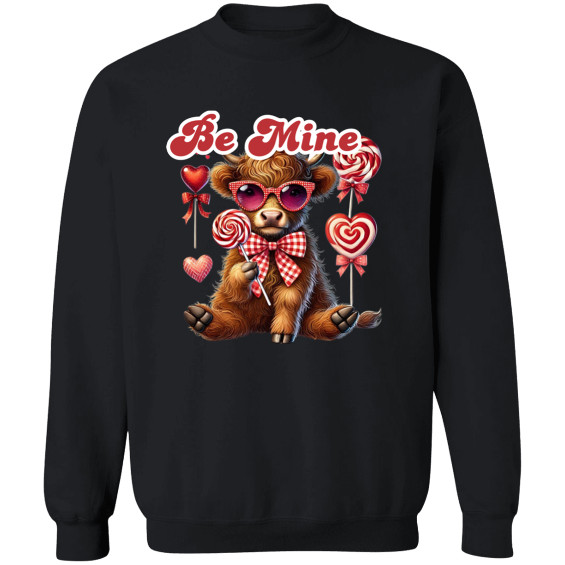 Be Mine Highland Cow Valentine's Day Sweatshirt