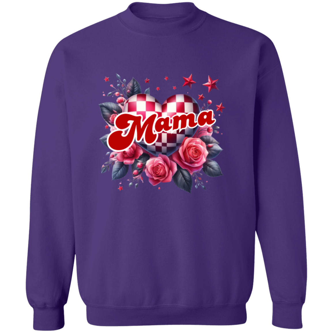 Mama Heart Checkered Sweatshirt