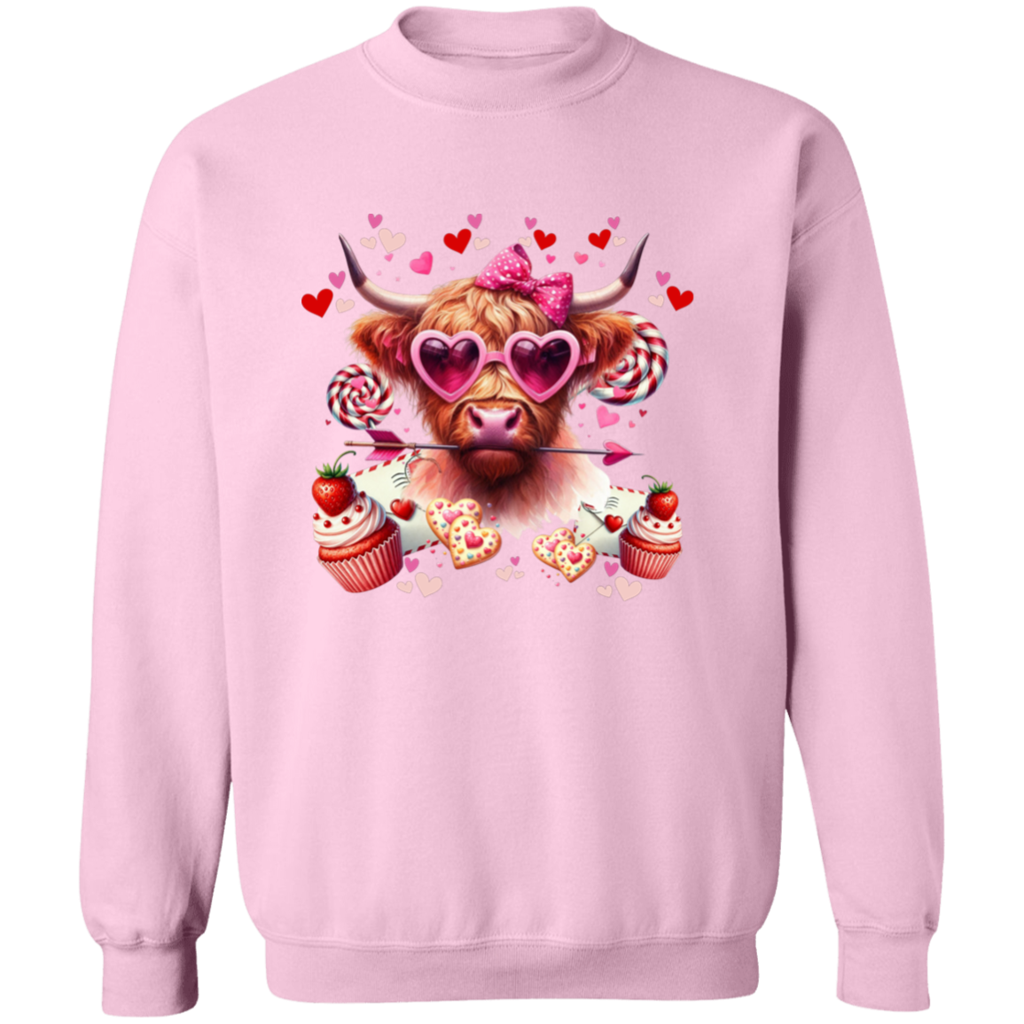 Valentine's Highland Love Cow Sweatshirt