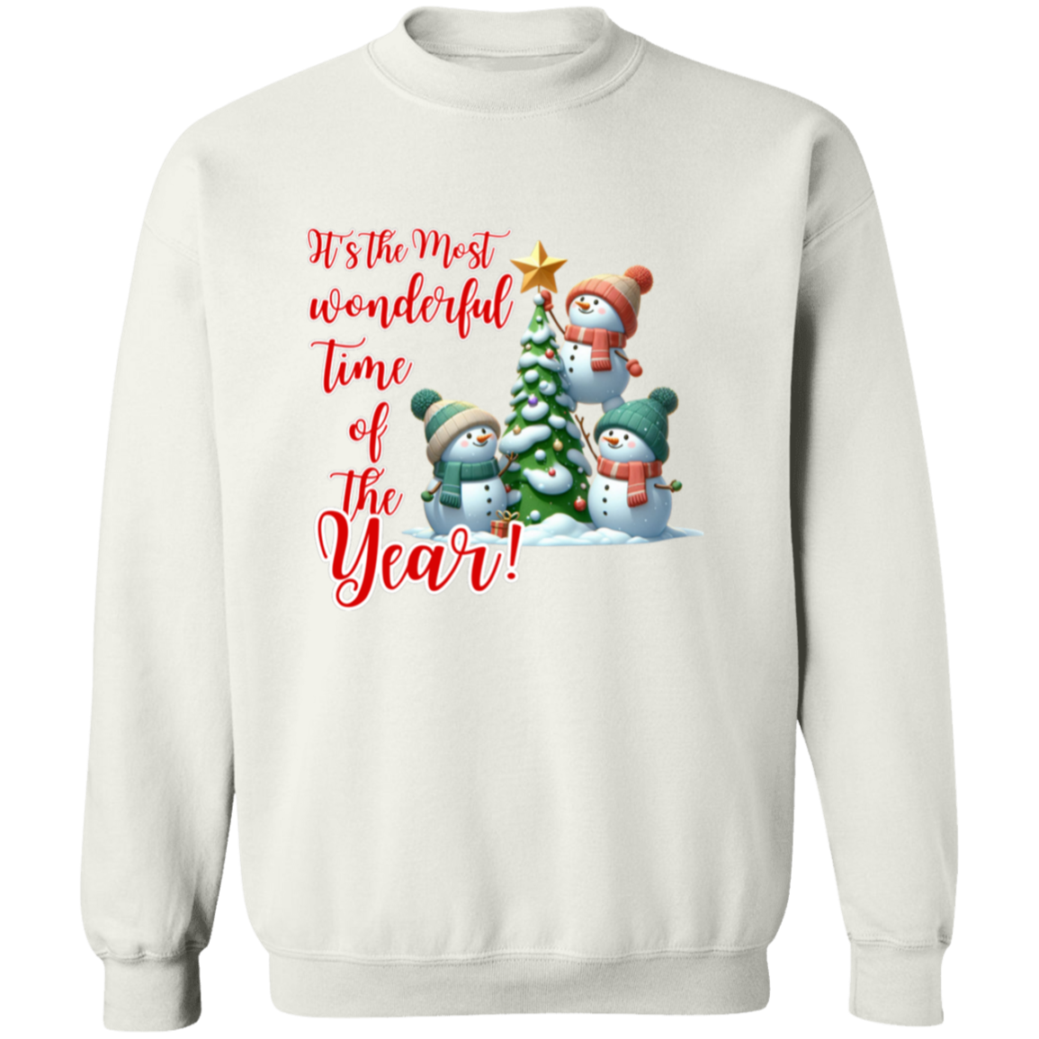 Teamwork Makes The Dream Work Funny Snowman Christmas Pullover Sweatshirt