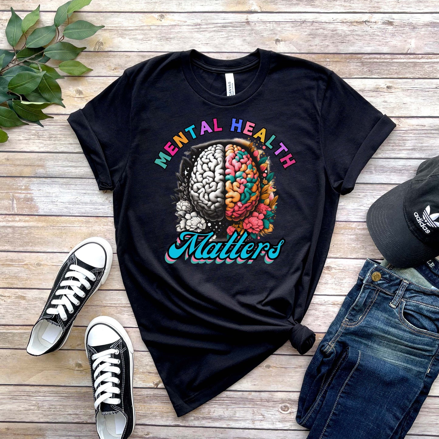 Mental Health Matters Colorful Flowers T-Shirt