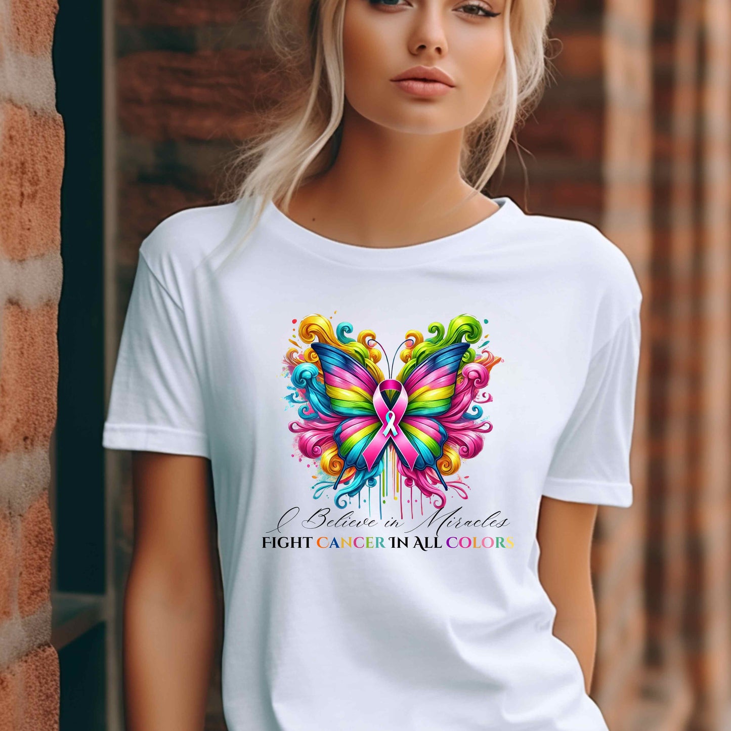 Beautiful Butterfly Breast Cancer Awareness T-Shirt