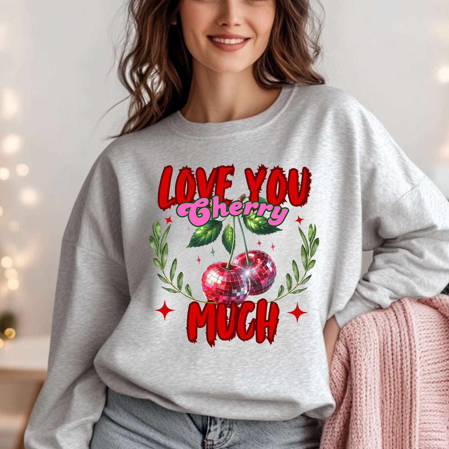 Love You Cherry Much Valentine's Pullover Sweatshirt
