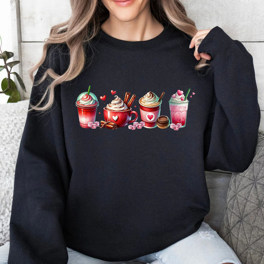 Caffeinated Lover Valentine's Day Pullover Sweatshirt