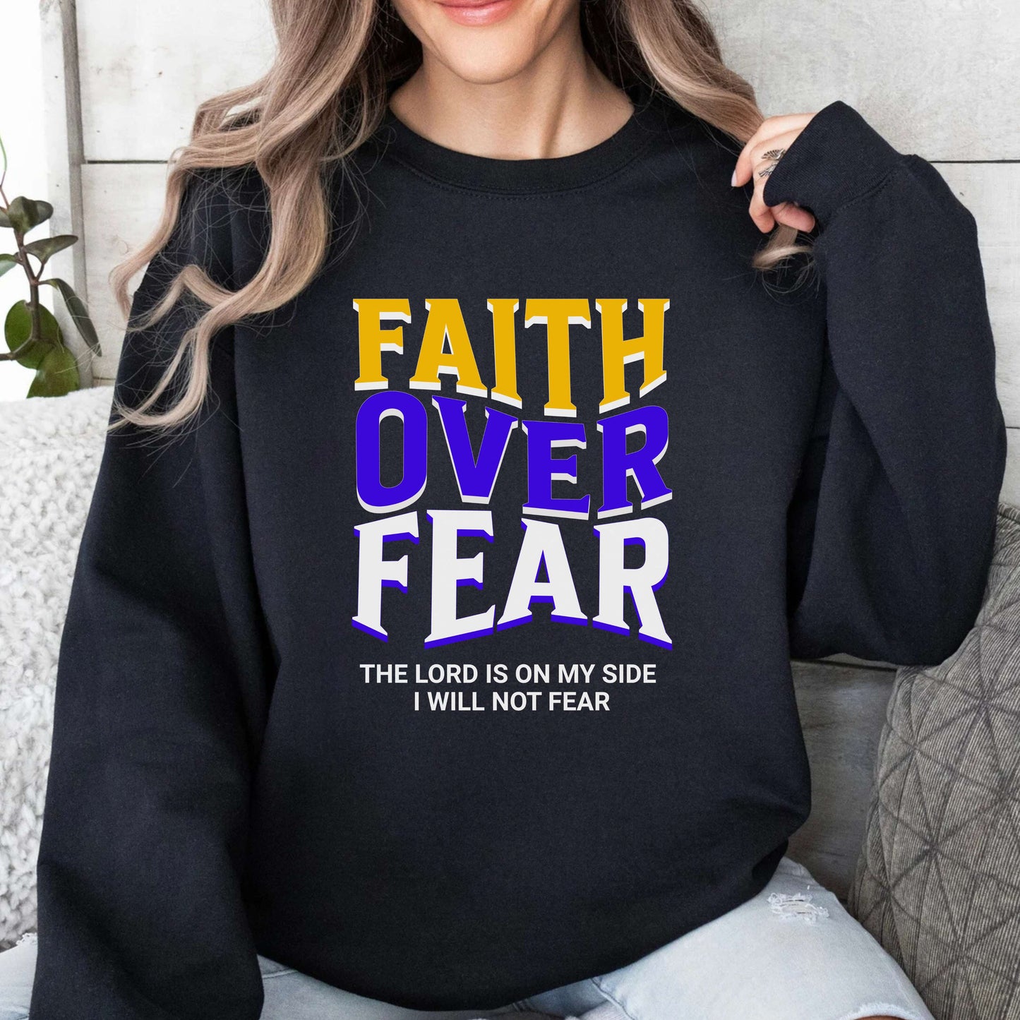Faith Over Fear Gold Sweatshirt