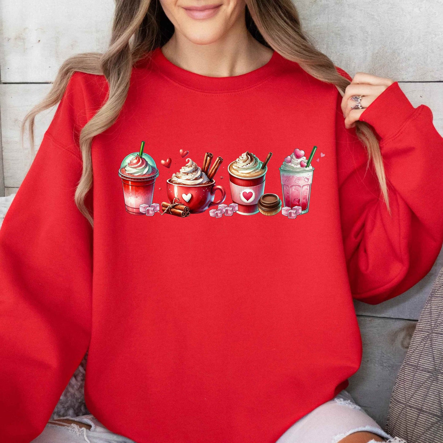 Caffeinated Lover Valentine's Day Pullover Sweatshirt