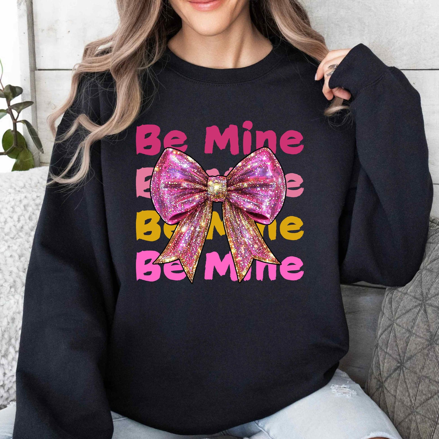 Valentine's Day Be Mine Crewneck Pullover Sweatshirt