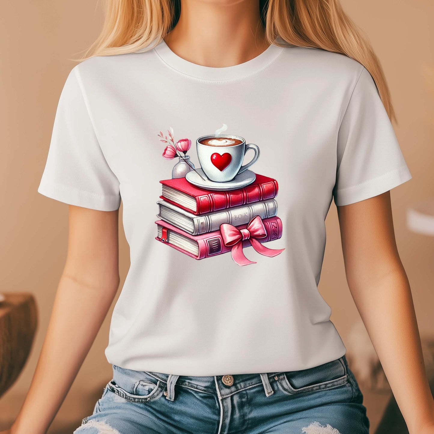 Book Lover Coffee Addict Valentine's T-Shirt