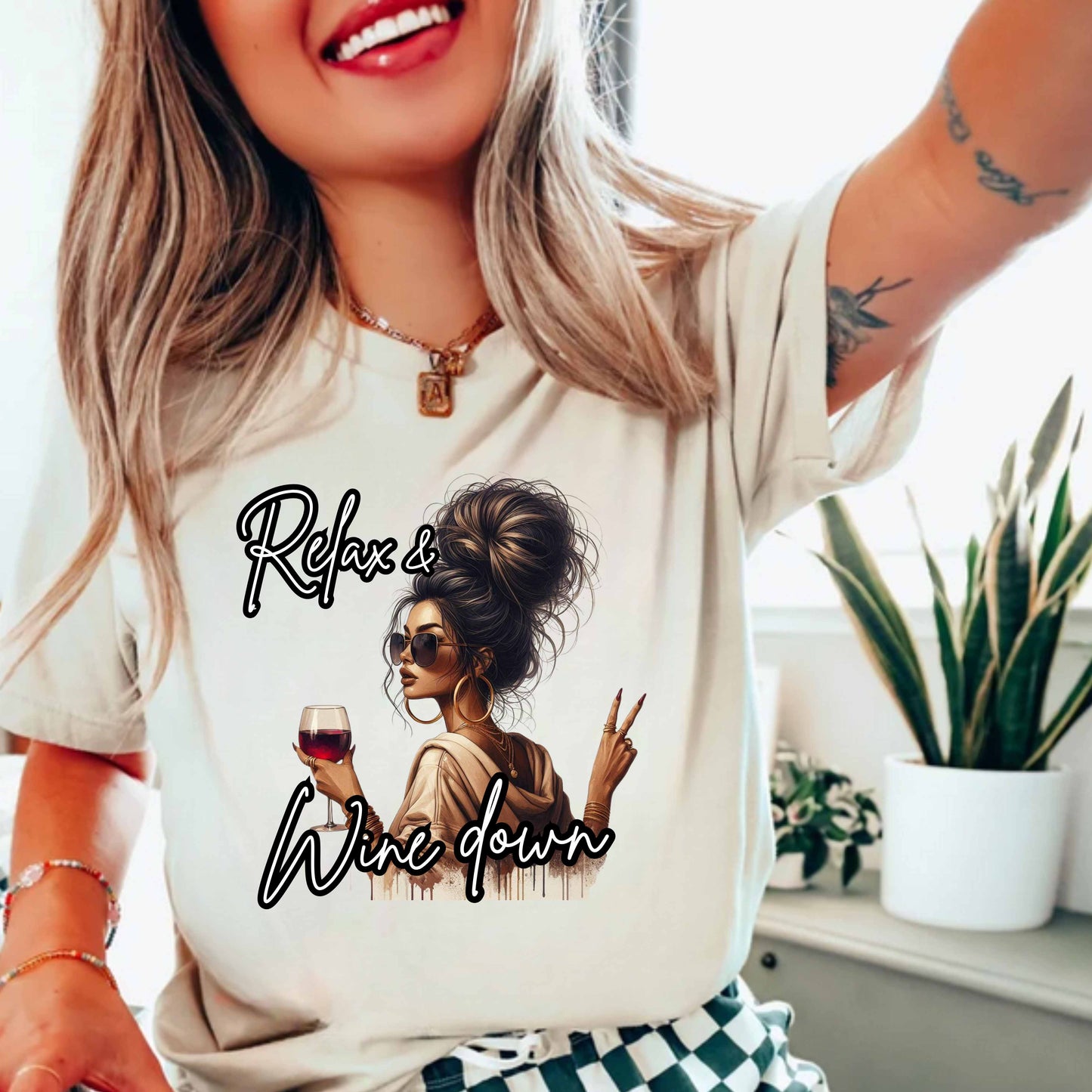 Relax and Wine Down Womens T-Shirt