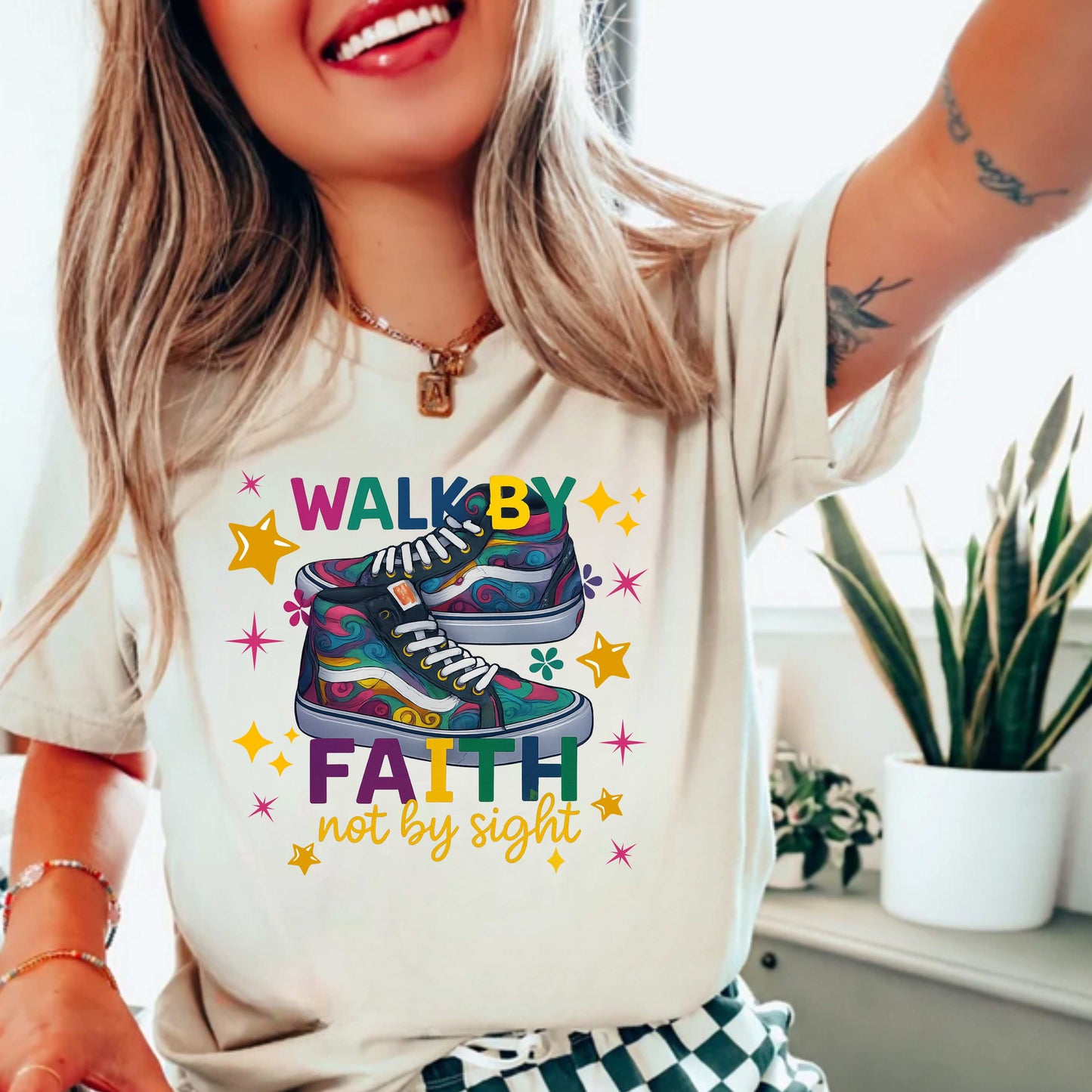 Walk By Faith Not By Sight Inspirational T-Shirt