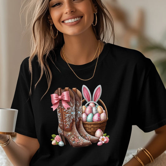 Blinged Out Cowboy Boot Easter T-Shirt