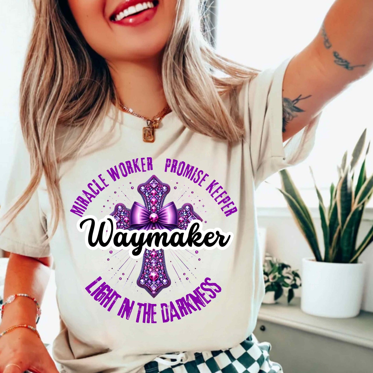 Waymaker Miracle Worker Promise Keeper Inspirational T-Shirt