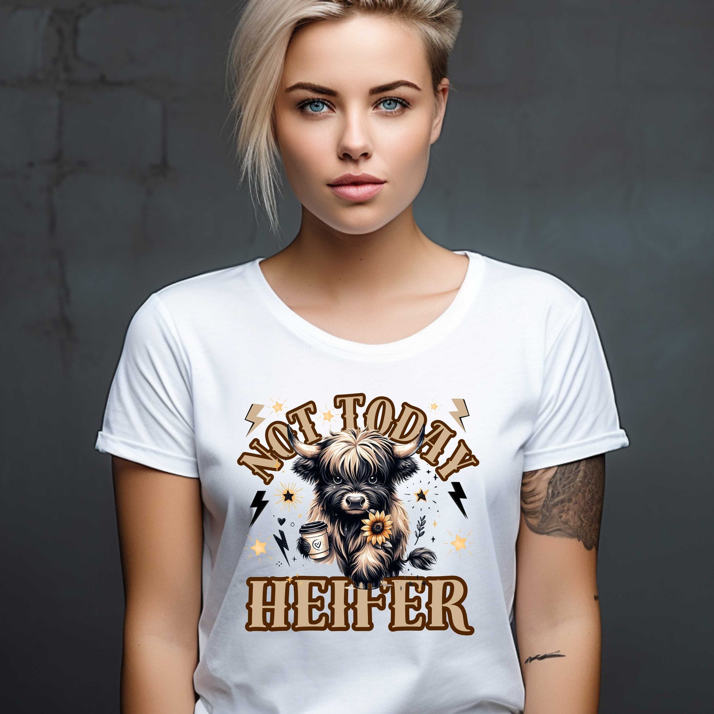 Not Today Highland Cow Funny T-Shirt