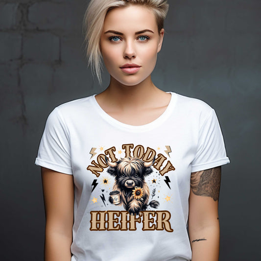 Not Today Highland Cow Funny T-Shirt