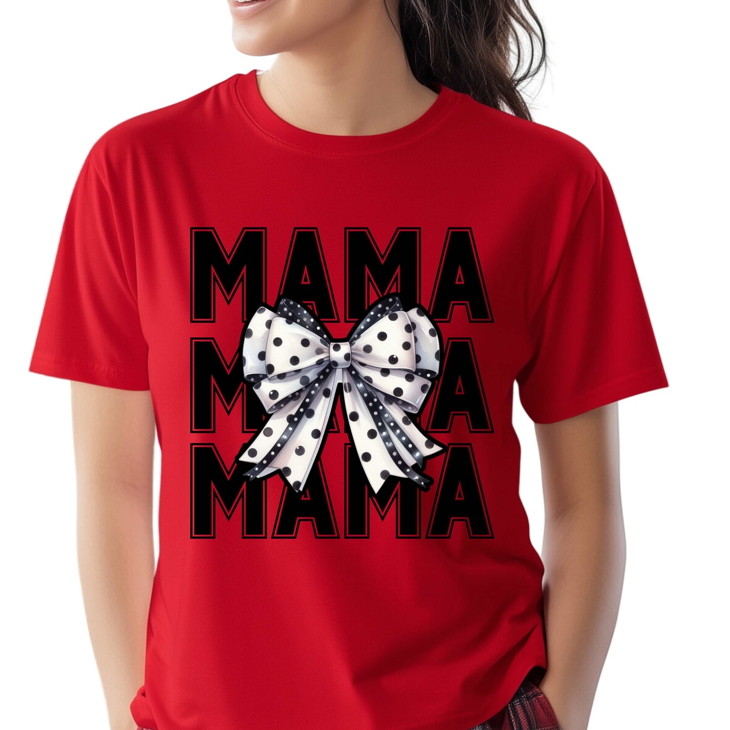 Mama Polka Dot Bow Mother's Day T-Shirt